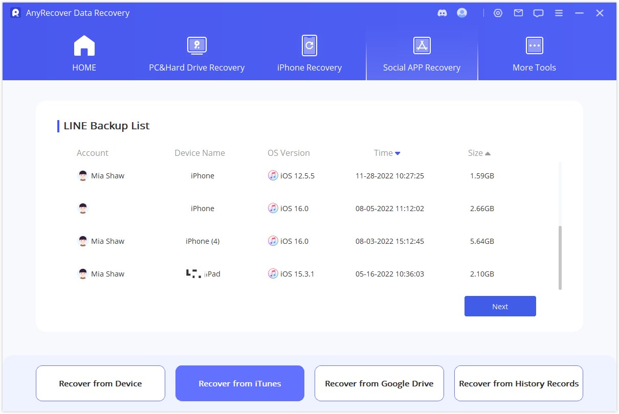 load and analyze iTunes backup