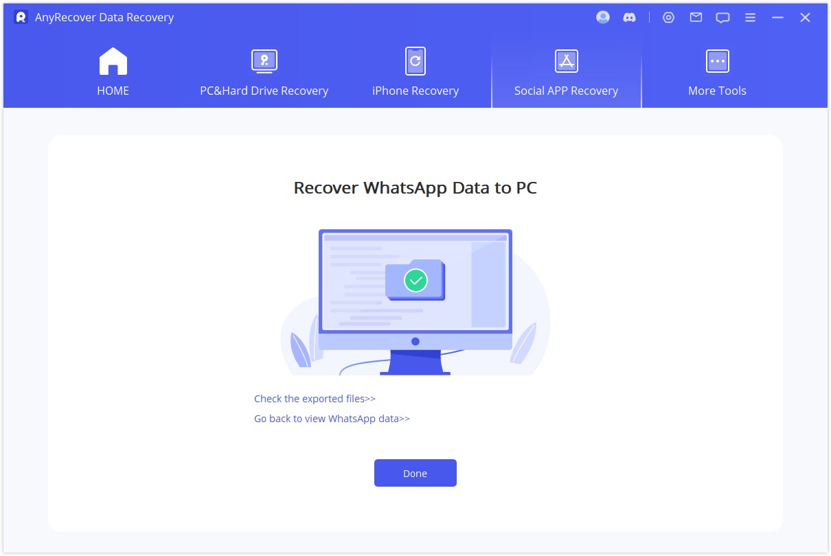 recover WhatsApp data to pc