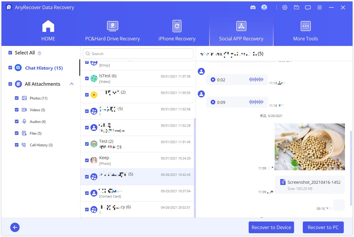 preview and recover iTunes backup