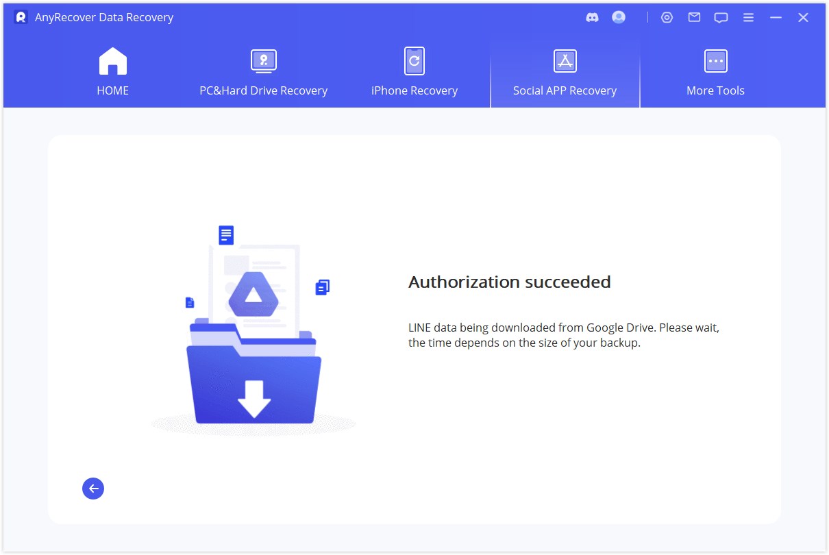 download LINE data from Google Drive