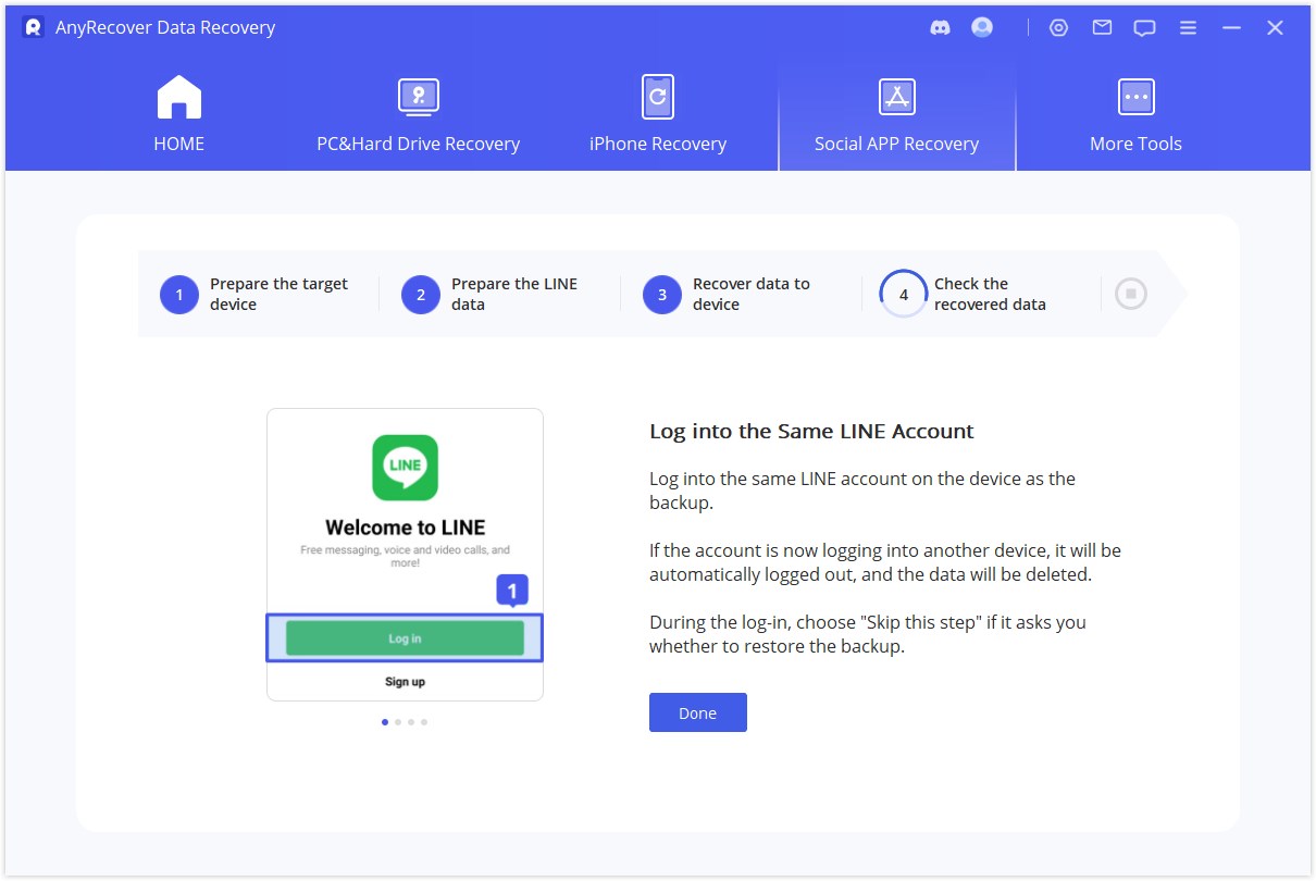 log in to the same account