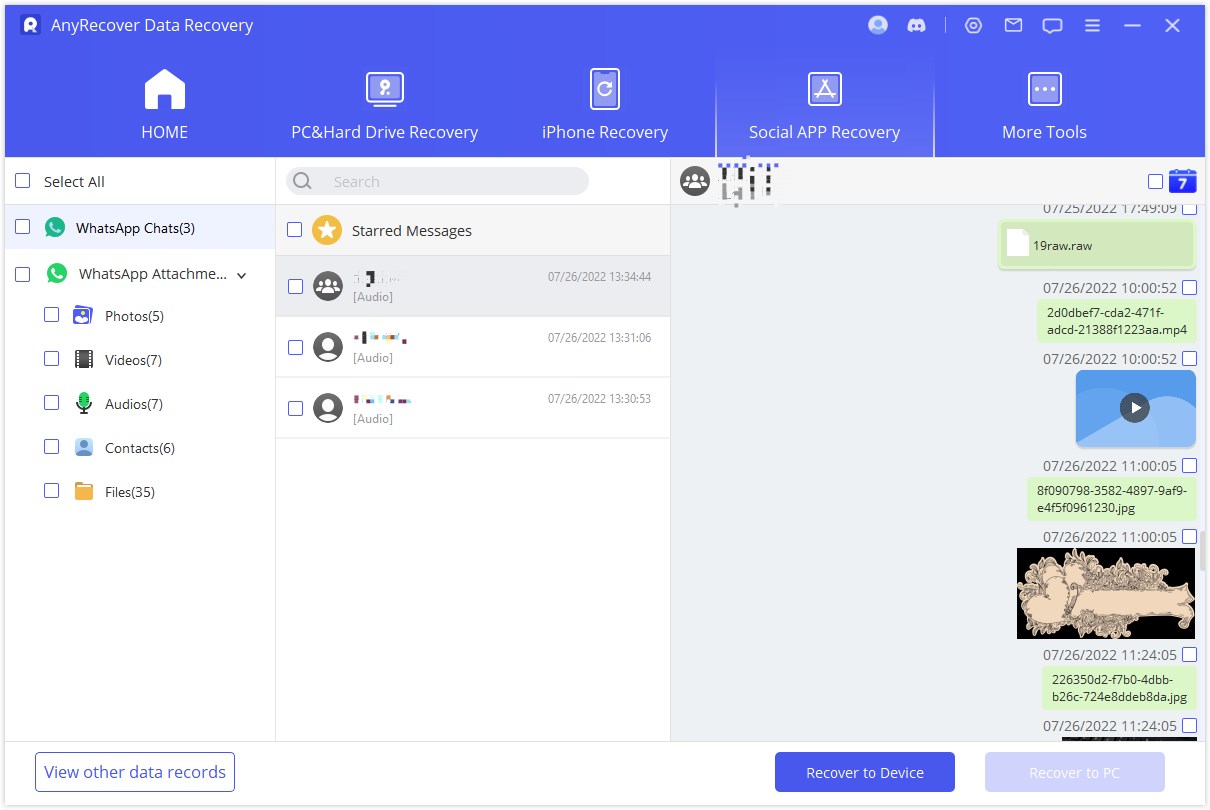 preview WhatsApp data from iTunes backup 