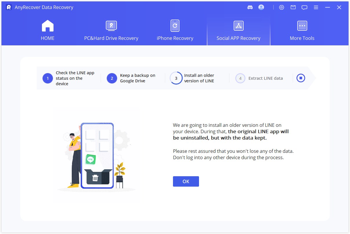 download an older version of LINE on your device