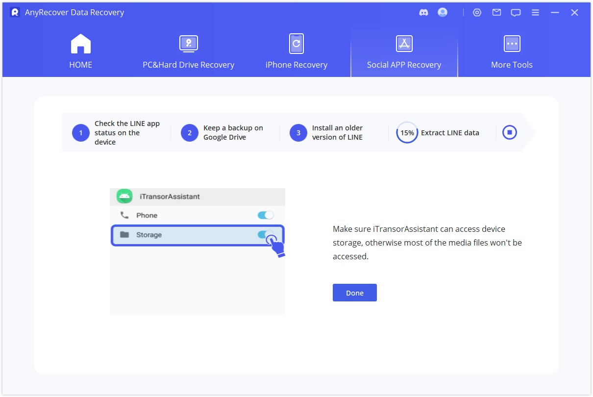 install and give permission to iTransor Assistant