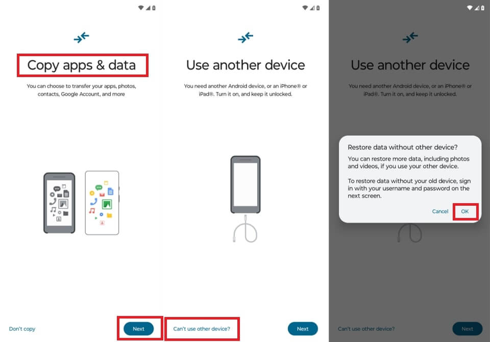 can't use other device