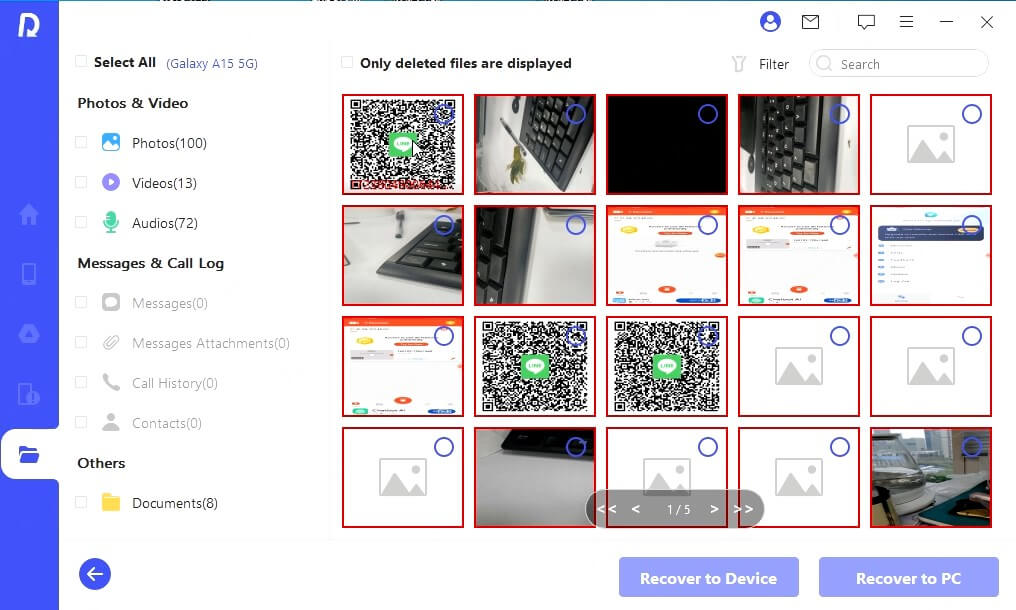 preview and recover photos after factory reset