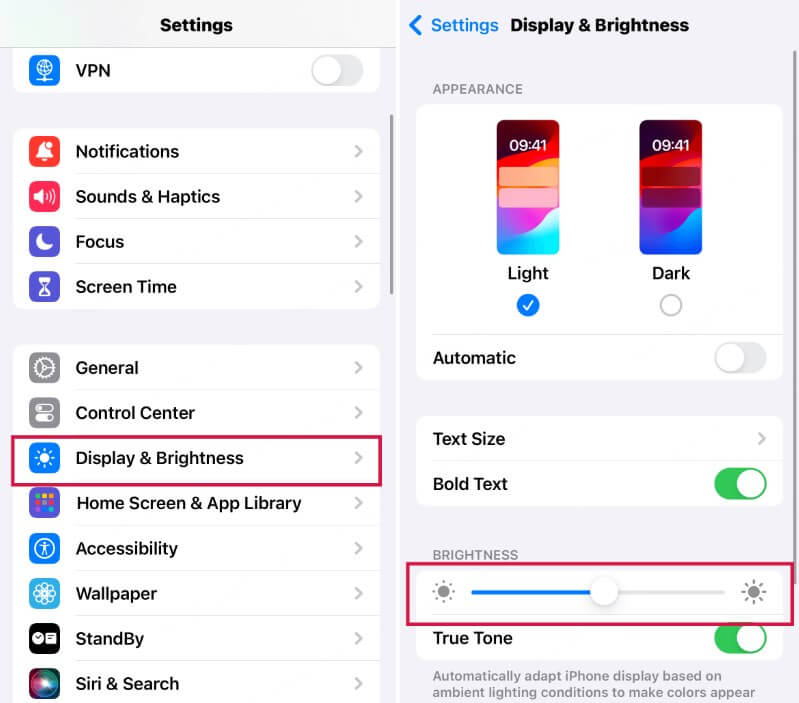 adjust screen display settings