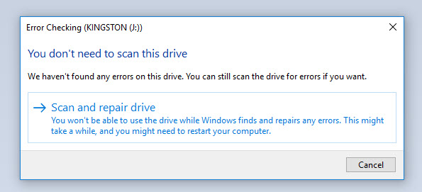 scan and repair drive