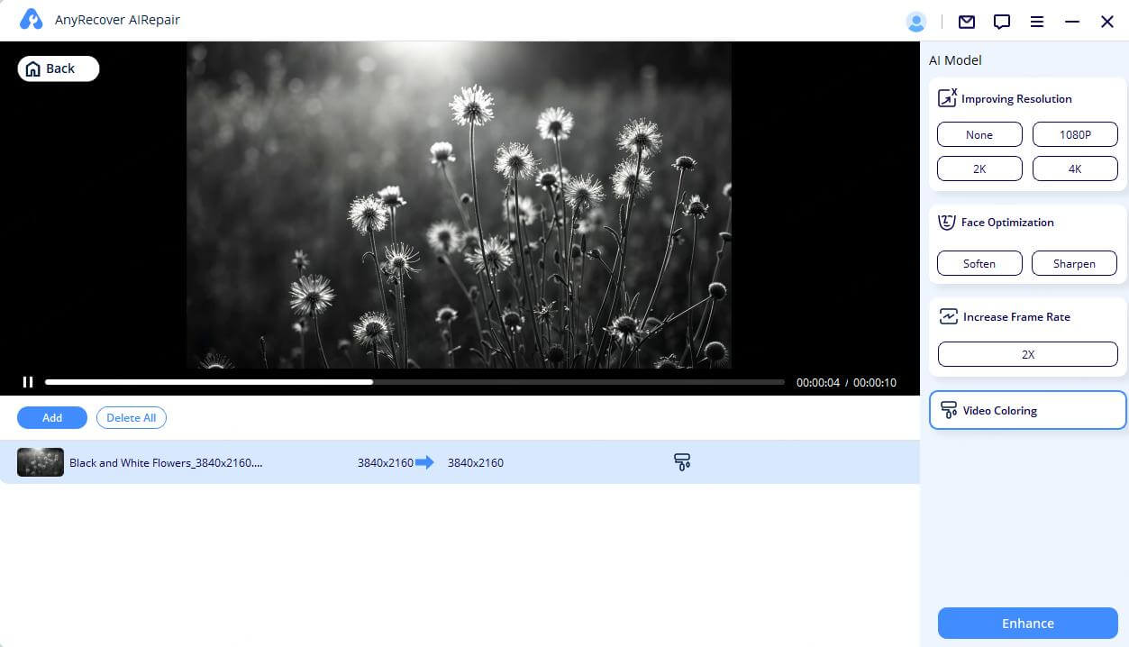Wait for the AI to enhance the video