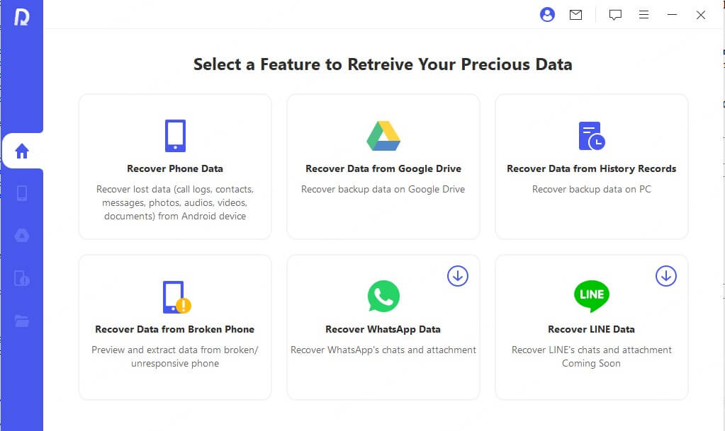 choose recover phone data mode