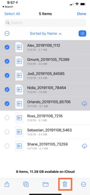 delete files from iCloud Drive