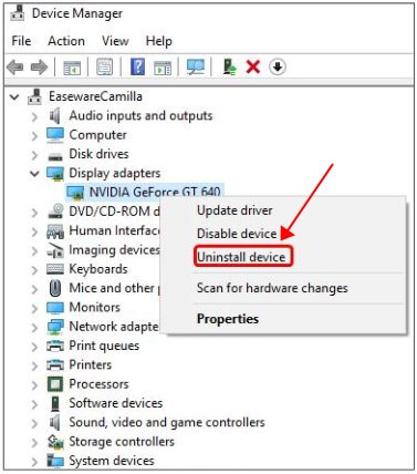 device manager uninstall device