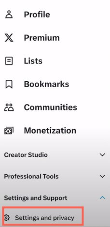 head to settings and privacy