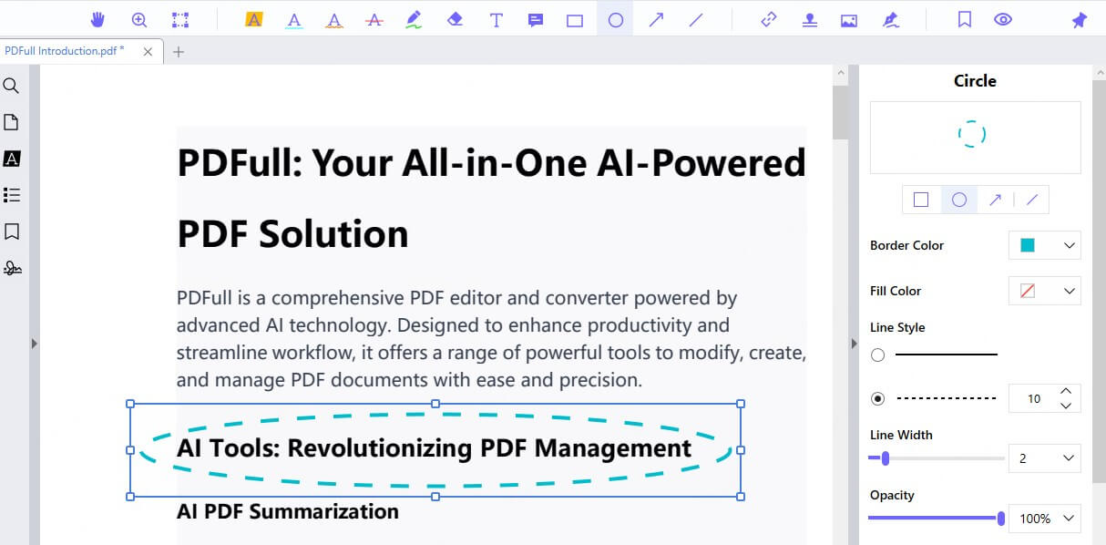 draw and adjust shapes on pdf