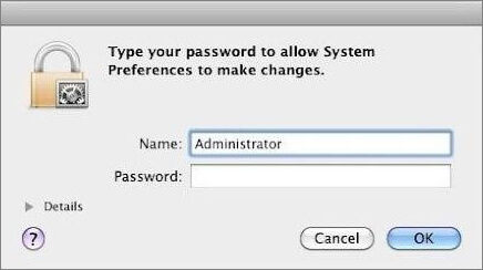 enter user password on mac