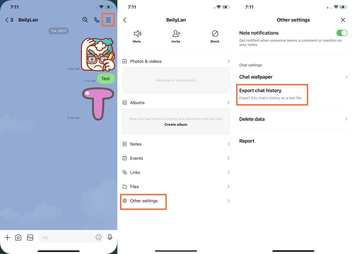 open LINE chat backup iPhone