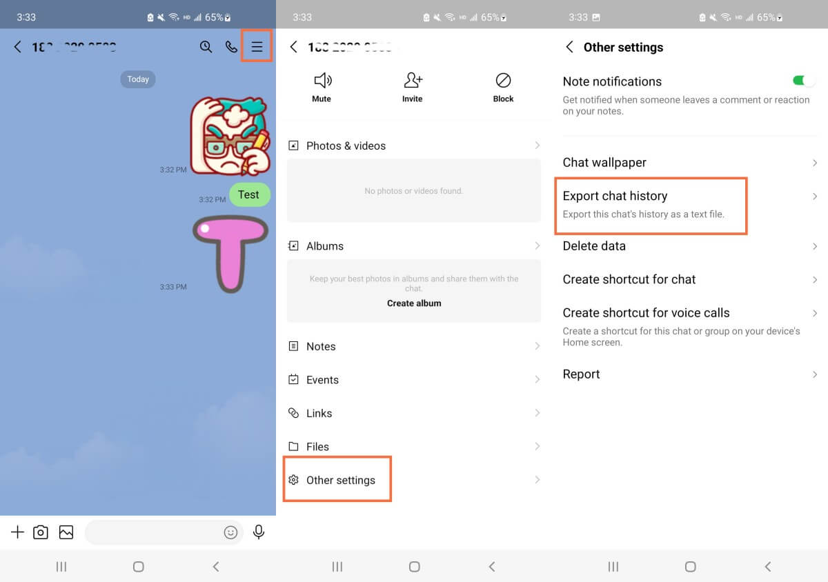 open LINE chat backup iPhone