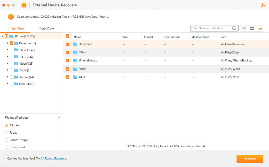 anyrecover screenshot