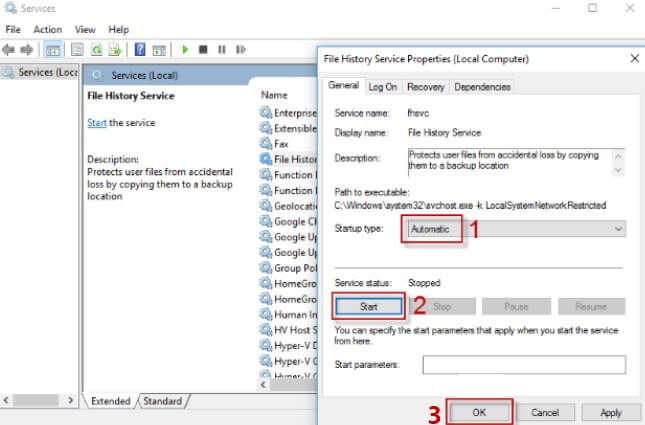 find history file properties