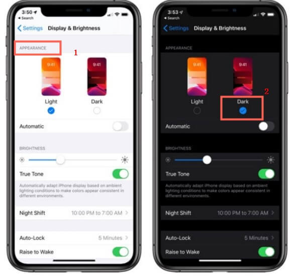 turn off dark mode to fix iphone green screen of death