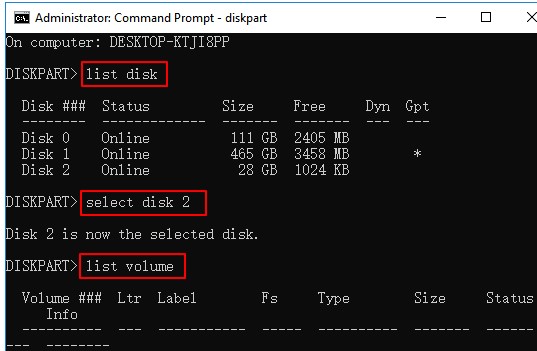 format usb using cmd in win 10