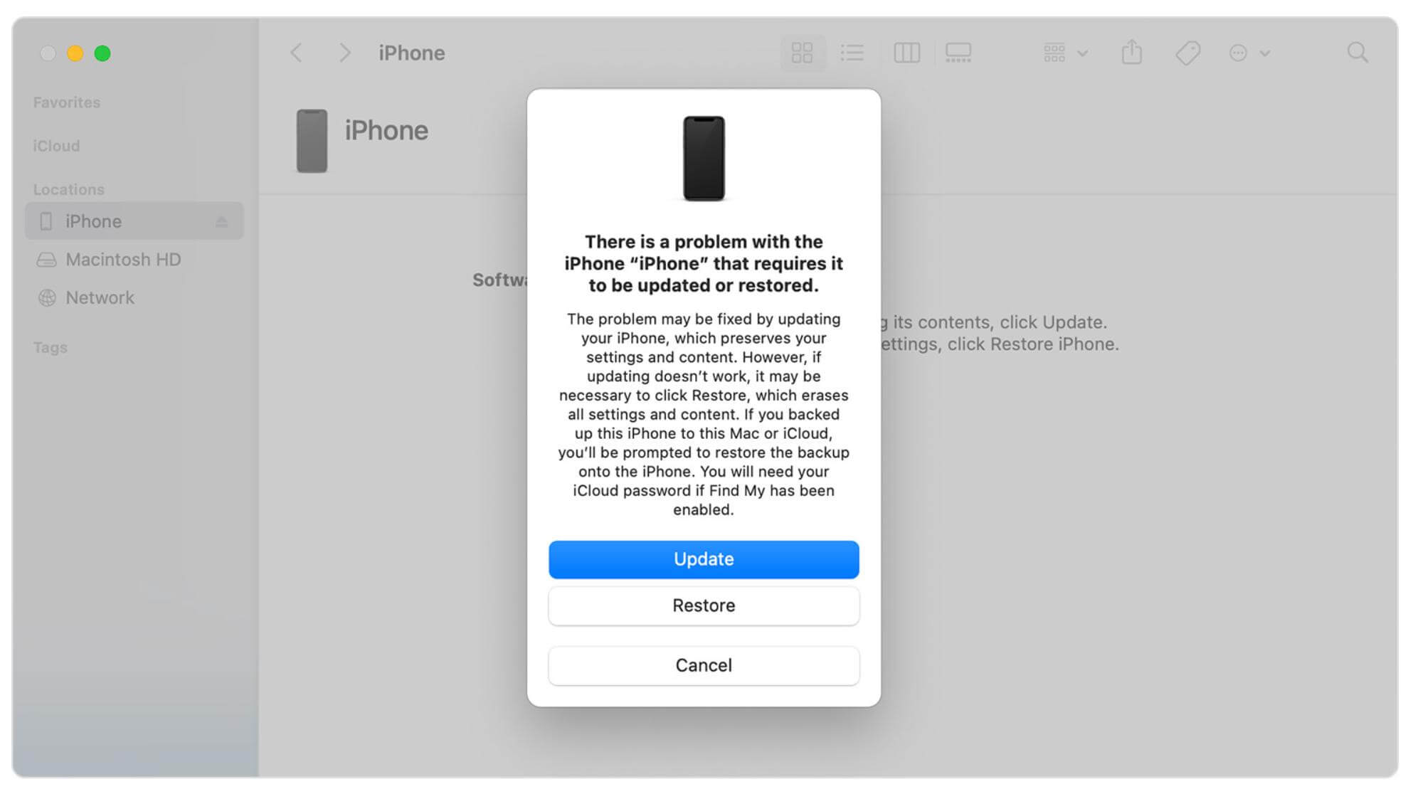 recovery mode restore