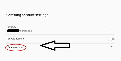  delte Samsung account