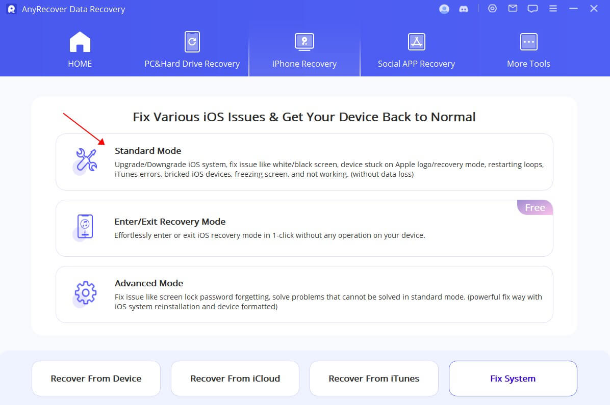 how to fix ipad reboot loop with AnyRecover