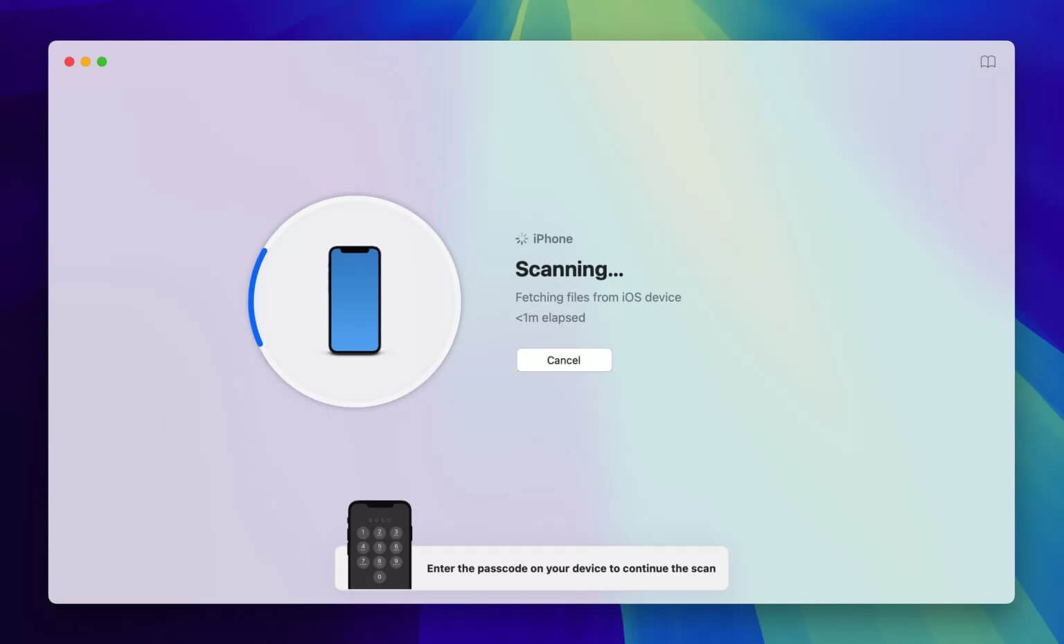 use the application to scan