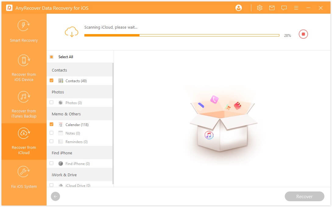 scanning iCloud to recover call logs