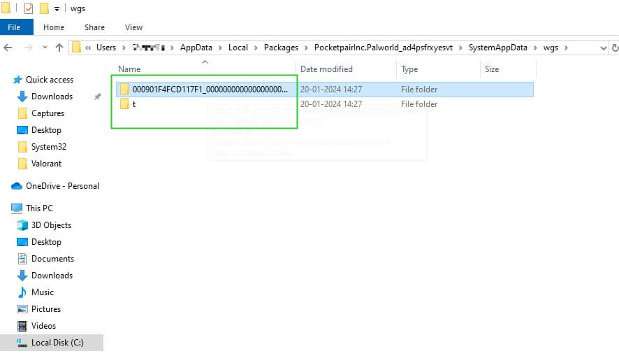 palworld character save location