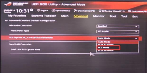 fix m.2 not showing in bios