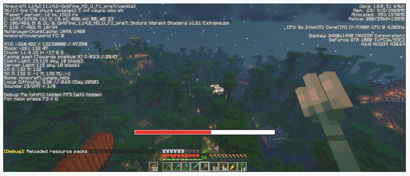 minecraft debug mode