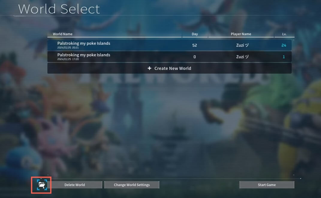palworld corrupted character save