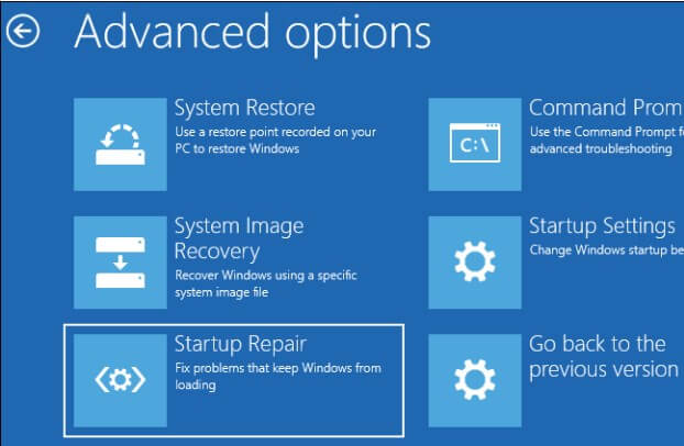 perform startup repair