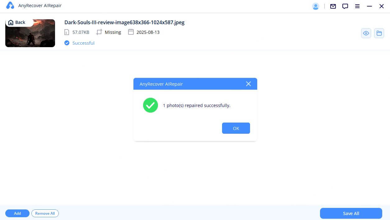 repair photos successfully