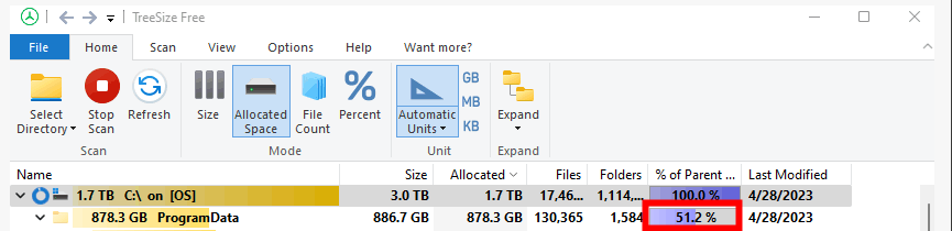 programdata search folder