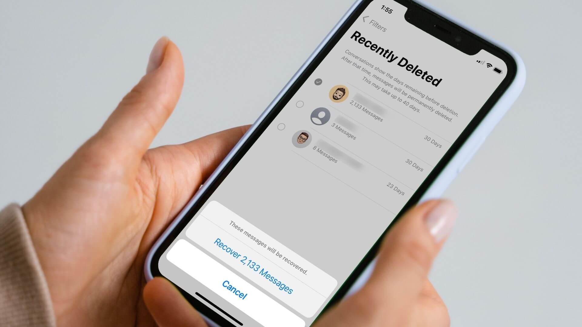 recover recently deleted message on iphone