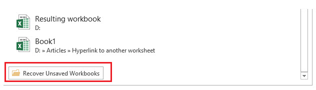 recover unsaved workbooks