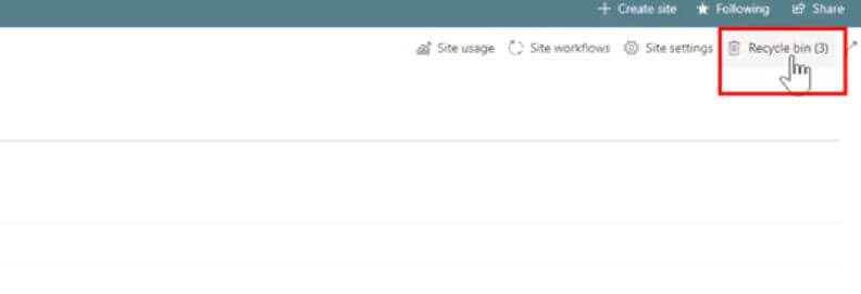 recycle bin in sharepoint