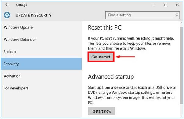reinstall windows get started