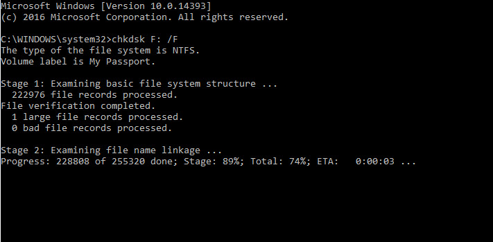 using cmd to repair a damaged partition