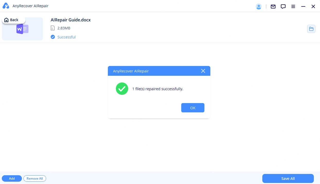 repair files successfully