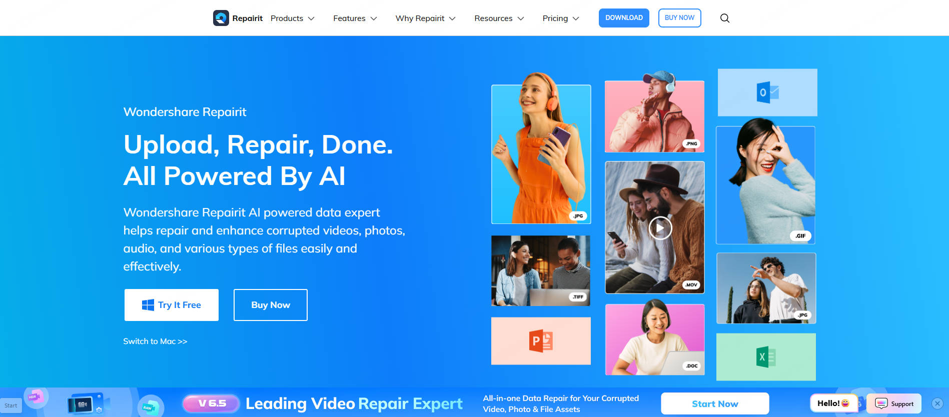Wondershare Repairit Interface