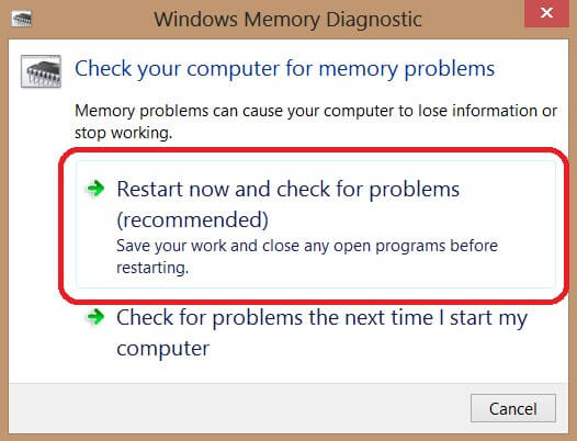 restart now and check for problems