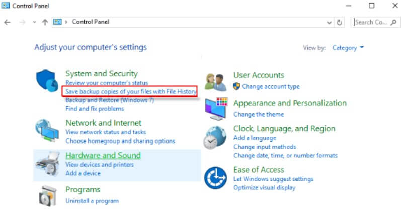 save backup copies of your files with file history