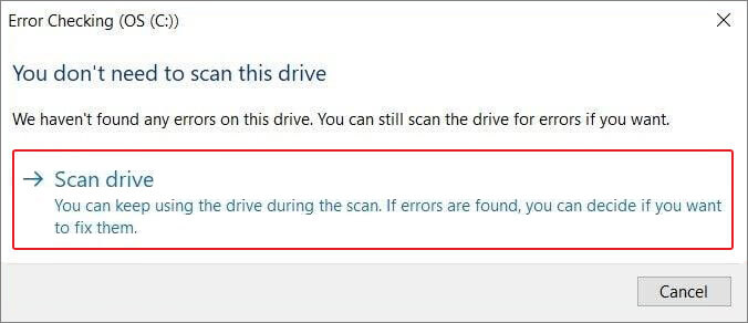 scan drive in windows