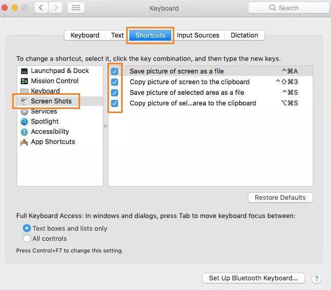 fix screenshot not woking on mac