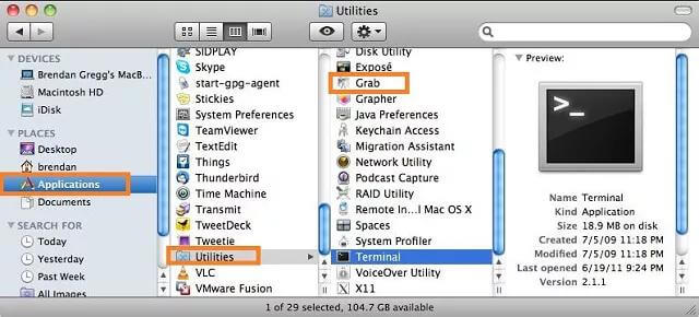 use grab to take screenshot on mac