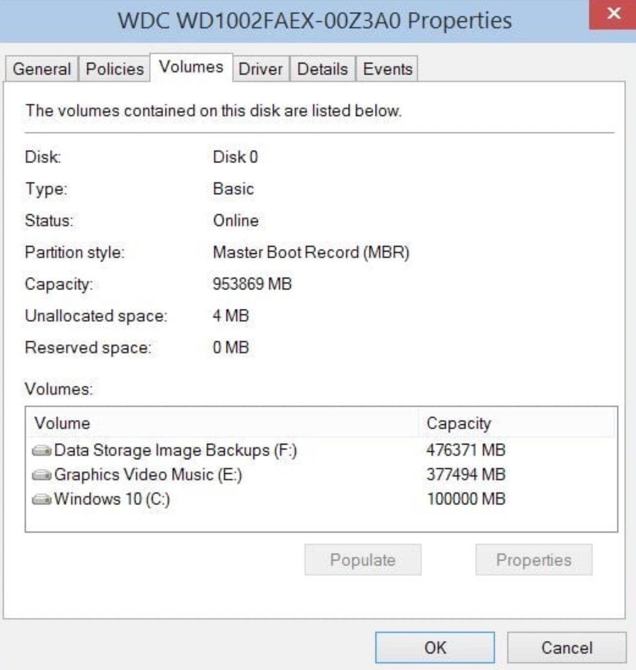 click property from disk management